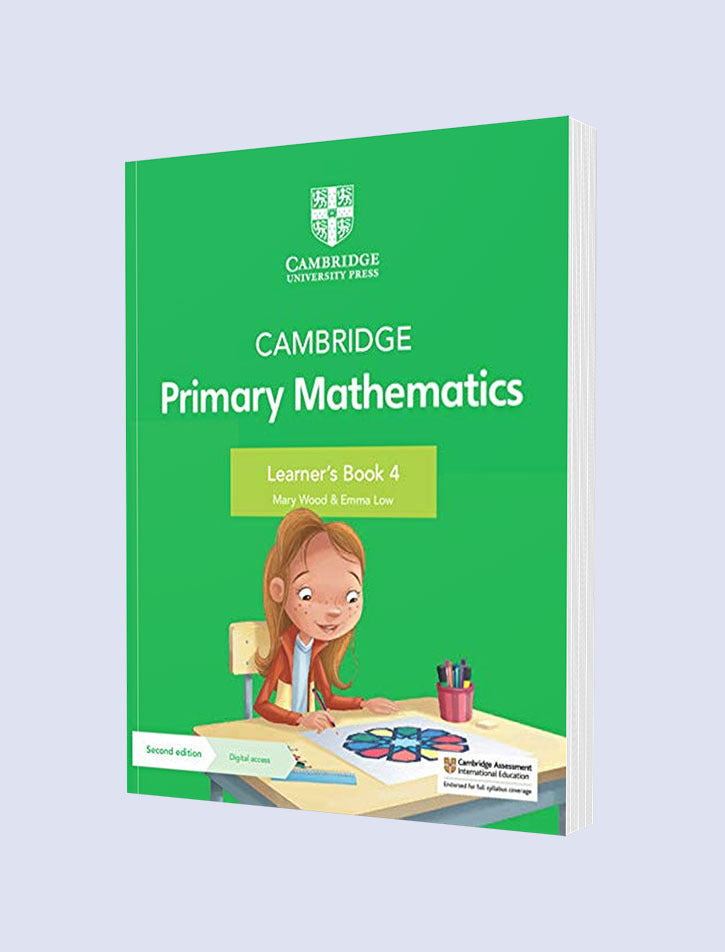 Cambridge Primary Mathematics Learner's Book 4 cover with digital access