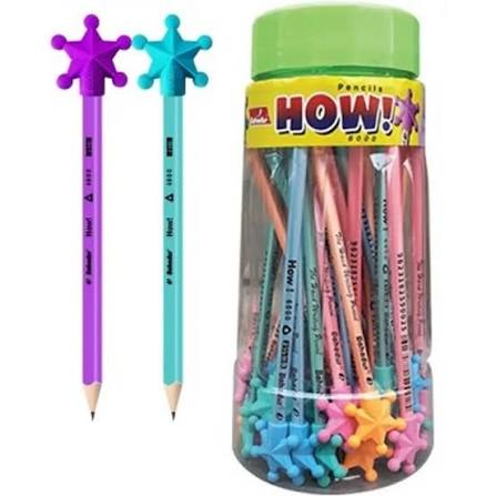 Bahadur How! 6000 HB Pencils with Eraser Topper - Jar of 48