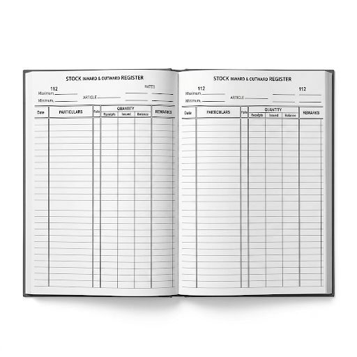 Account stock register with A-Z Index