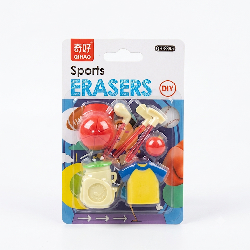 Qihao Sports Fancy Erasers Set – DIY Sports-Themed Erasers