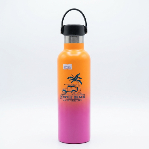 Gradient Steel Water Bottle - Myrtle Beach Print