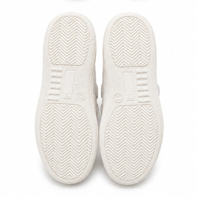 Look White School Shoes sole view