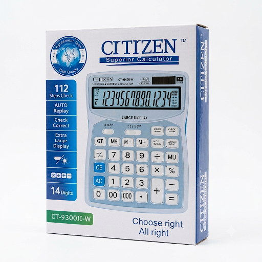 Citizen CT-9300II-W Check & Correct Calculator - 14 Digit