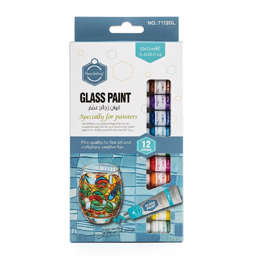 Keep Smiling Glass Paint Set (12 Colors, 12ml)