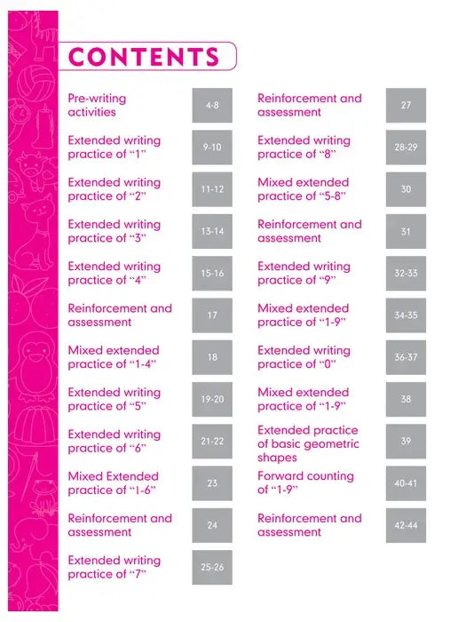 First Step Math Worksheet page 1