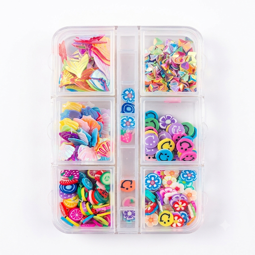 Polymer Clay Slices Set – 6 Compartment Box