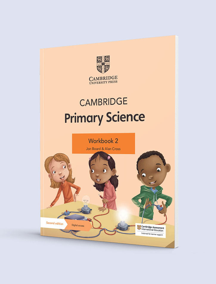 Cambridge Primary Science Workbook 2 cover with digital access