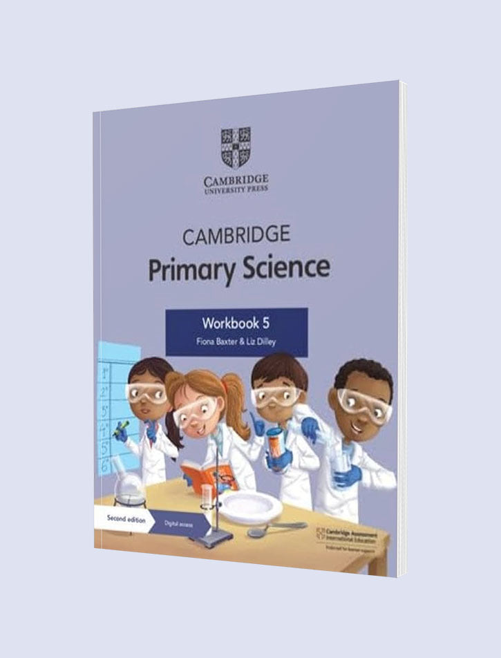 Cambridge Primary Science Workbook 5 cover with digital access