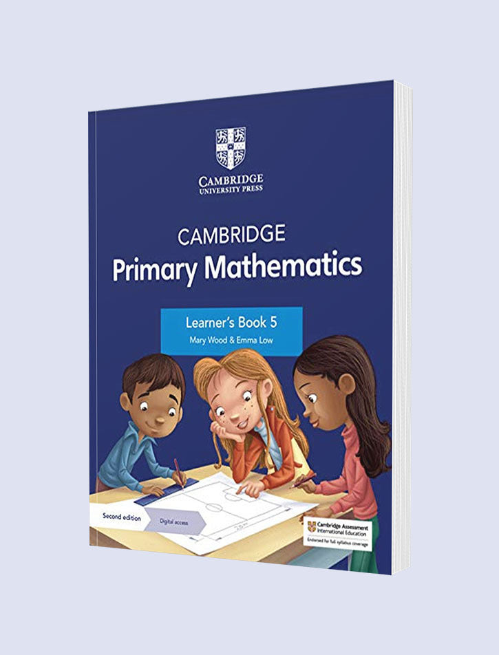 Cambridge Primary Mathematics Learner's Book 5 cover with digital access