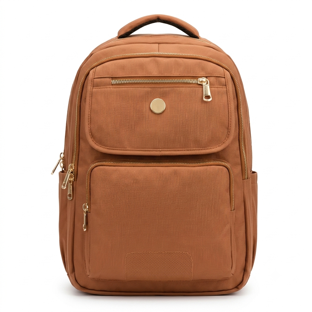Plain Minimalist Backpack – Camel Brown