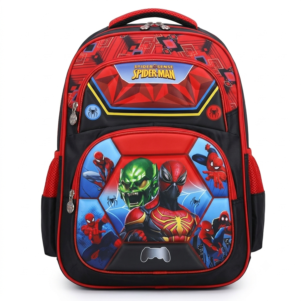 Kids Cartoon Print School Backpack – 2 Design Options (Red Series)