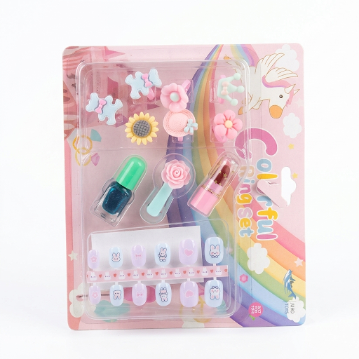 Colorful Ring Set – Kids Dress-Up Rings & Nail Art Toy