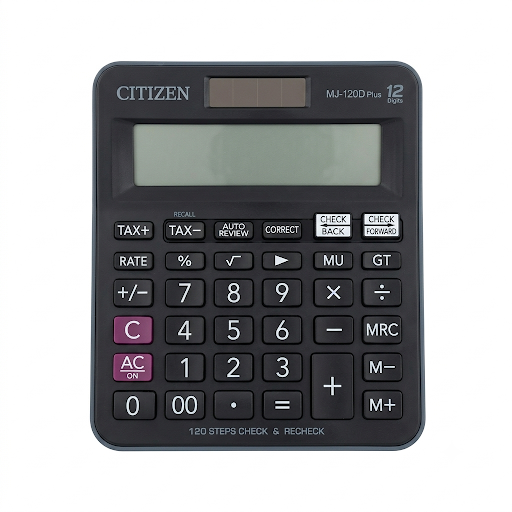 Gitizen MJ-120D Plus Check &amp; Correct Calculator - 12 Digit