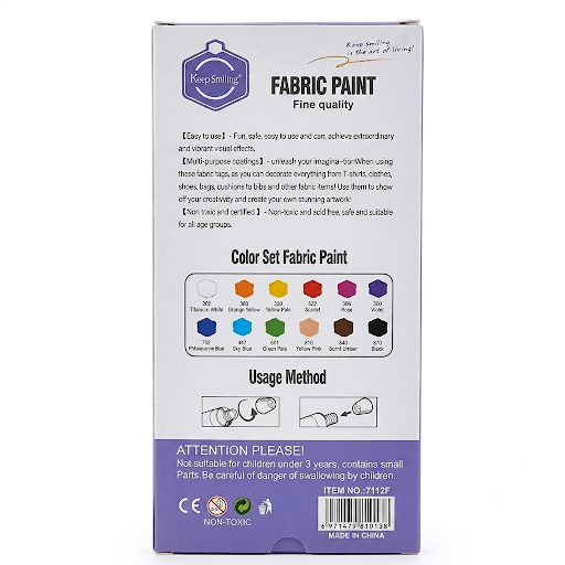 Keep Smiling Fabric Paint Set (12 Colors, 12ml)