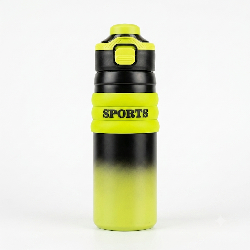 Sports Flip-Top Water Bottle with Push-Button Spout