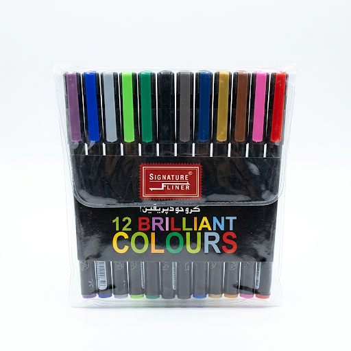 12 Brilliant Colours Fineliner Pens