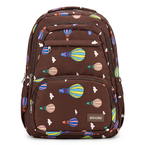 BSXIONG Hot Air Balloon Print Backpack