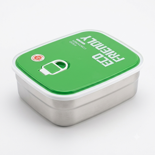 Tedemei Stainless Steel Rectangle Food Container – Double Layer, Eco Friendly