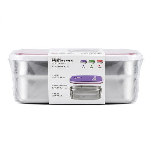 Tedemei Stainless Steel Rectangle Food Container – Double Layer, Eco Friendly