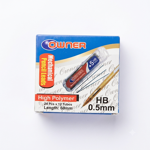 Owner Mechanical Pencil Lead - 0.5mm HB (12 Tubes Box)