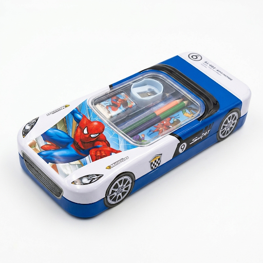 Car Shaped Tin Pencil Box Set