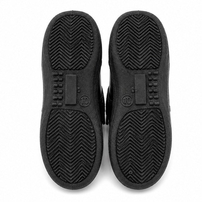 Look Girls Black Lace-Up School Shoes sole view