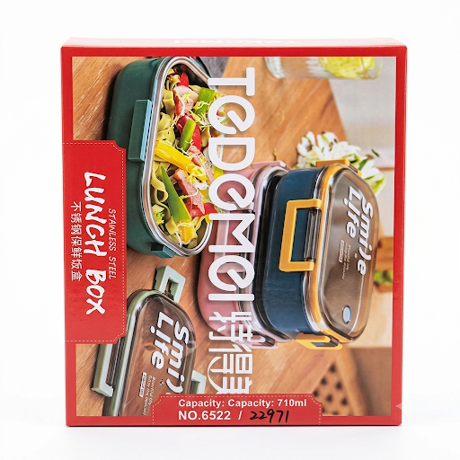 Smile Life Stainless Steel Lunch Box – 710ml