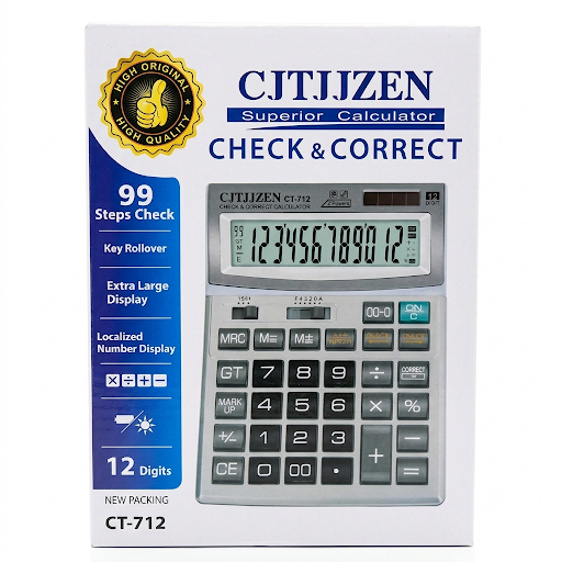 Cjtjjzen CT-712 Check &amp; Correct Calculator - 12 Digit