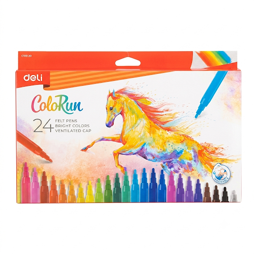 Deli ColoRun Felt Pens (24 Colors)