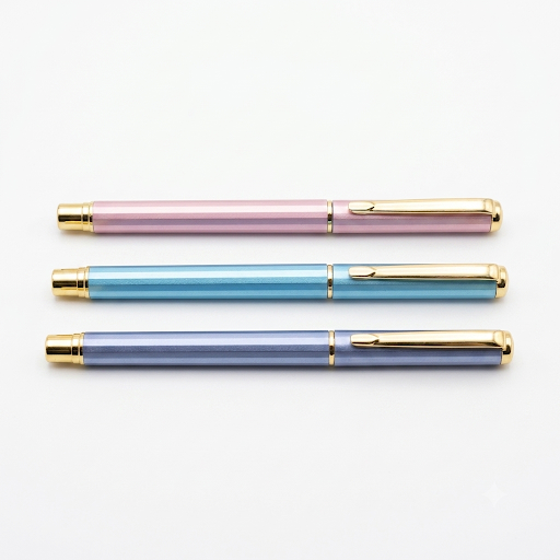 Elegant Metal ink Pen with Gold Cap