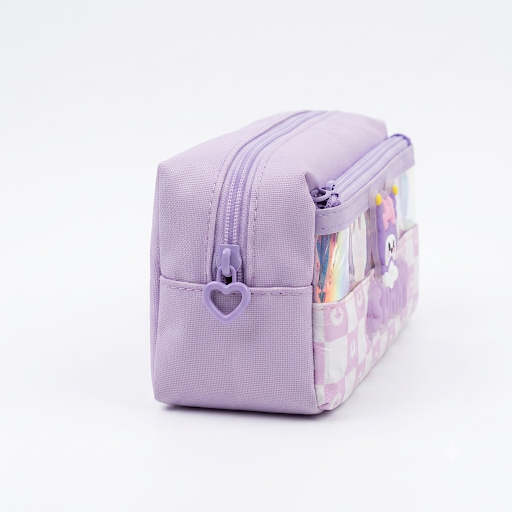 Checkered Holographic Character Pencil Pouch