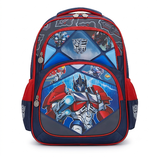 Kids Cartoon Print School Backpack – 2 Design Options (Red Series)