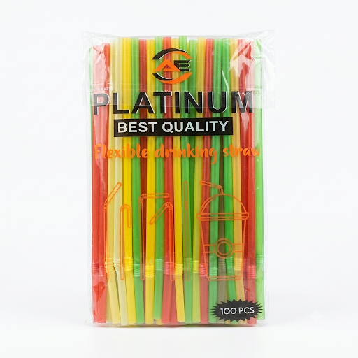 Platinum Flexible Drinking Straws (100 Pcs)
