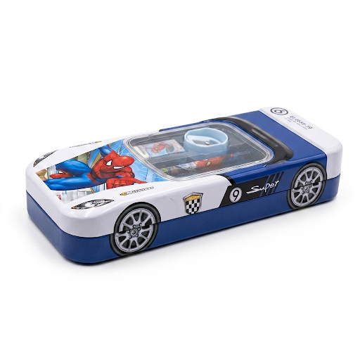 Car Shaped Tin Pencil Box Set