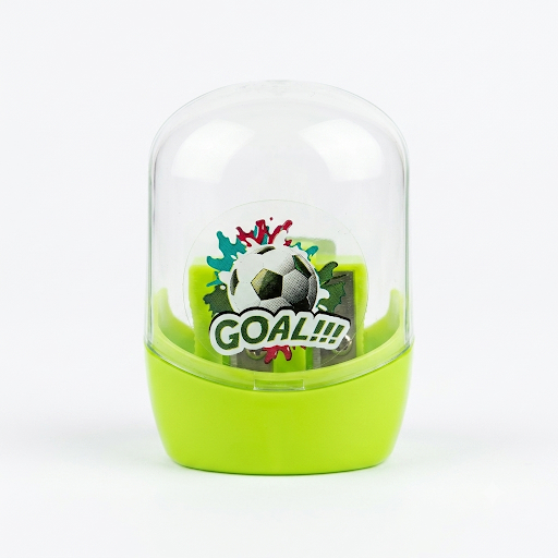 GOAL Football Print Double Hole Sharpener with Dome Cover