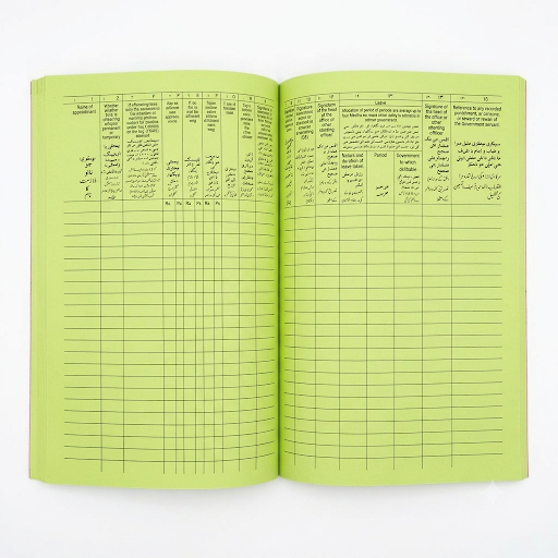 Service Book - Government Employee Service Record Register