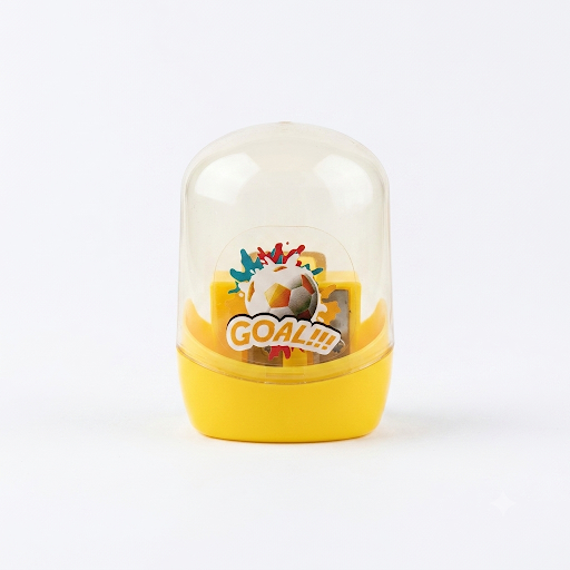 GOAL Football Print Double Hole Sharpener with Dome Cover