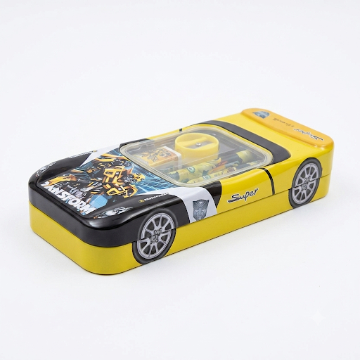 Car Shaped Tin Pencil Box Set