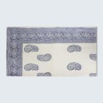 Off white and Blue Table Cover