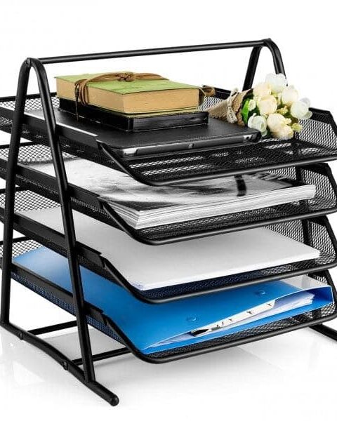 Metal Mesh Letter Tray 4 Step