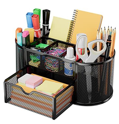 Metal Mesh Desk Organizer 9 Compartment 