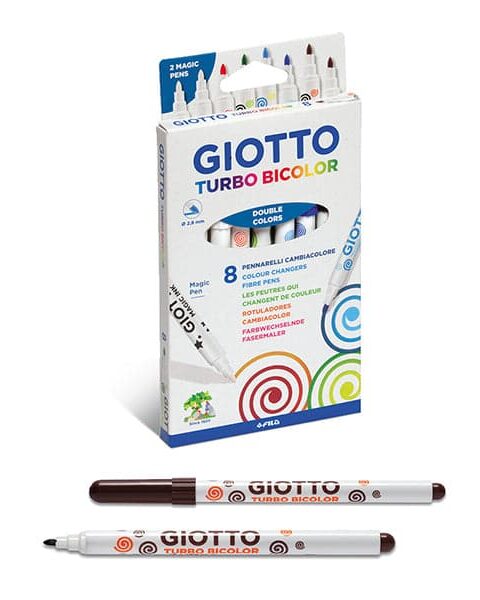 Giotto Turbo Bicolor Markers 8 Pcs Set