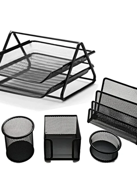 Metal Mesh Desk Organizer Set