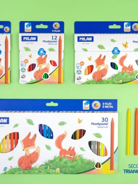 Milan Plasti Pastel Triangular Pencil Crayons Set