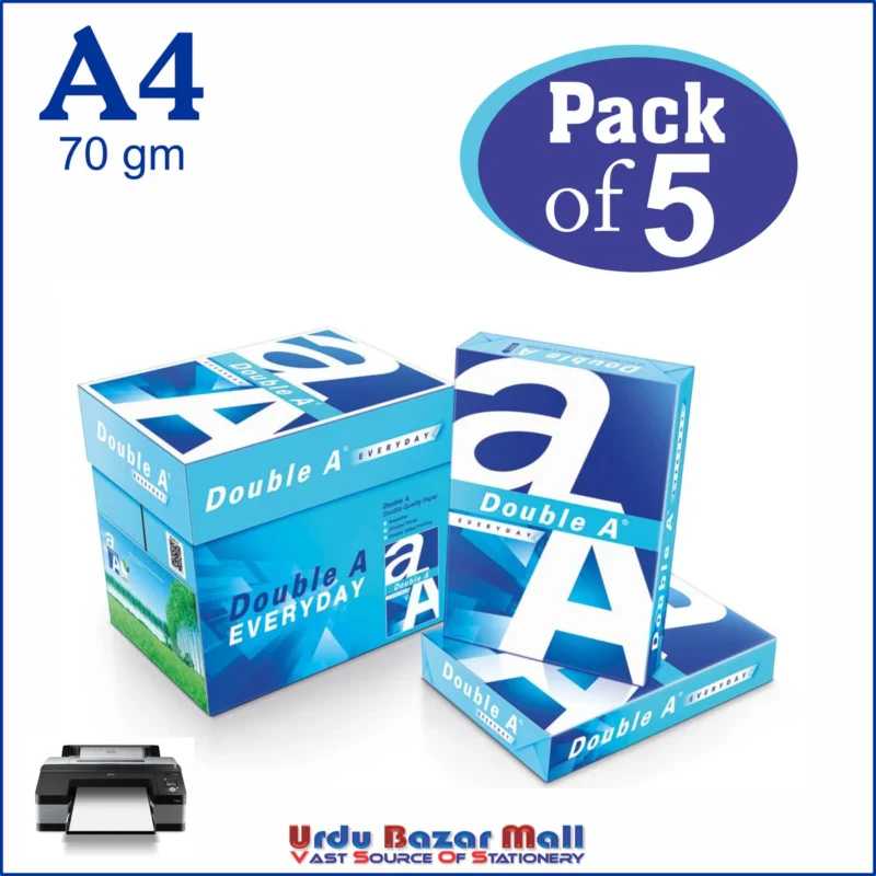 ouble A Paper Ream A4 70gm ( Pack of 5 )